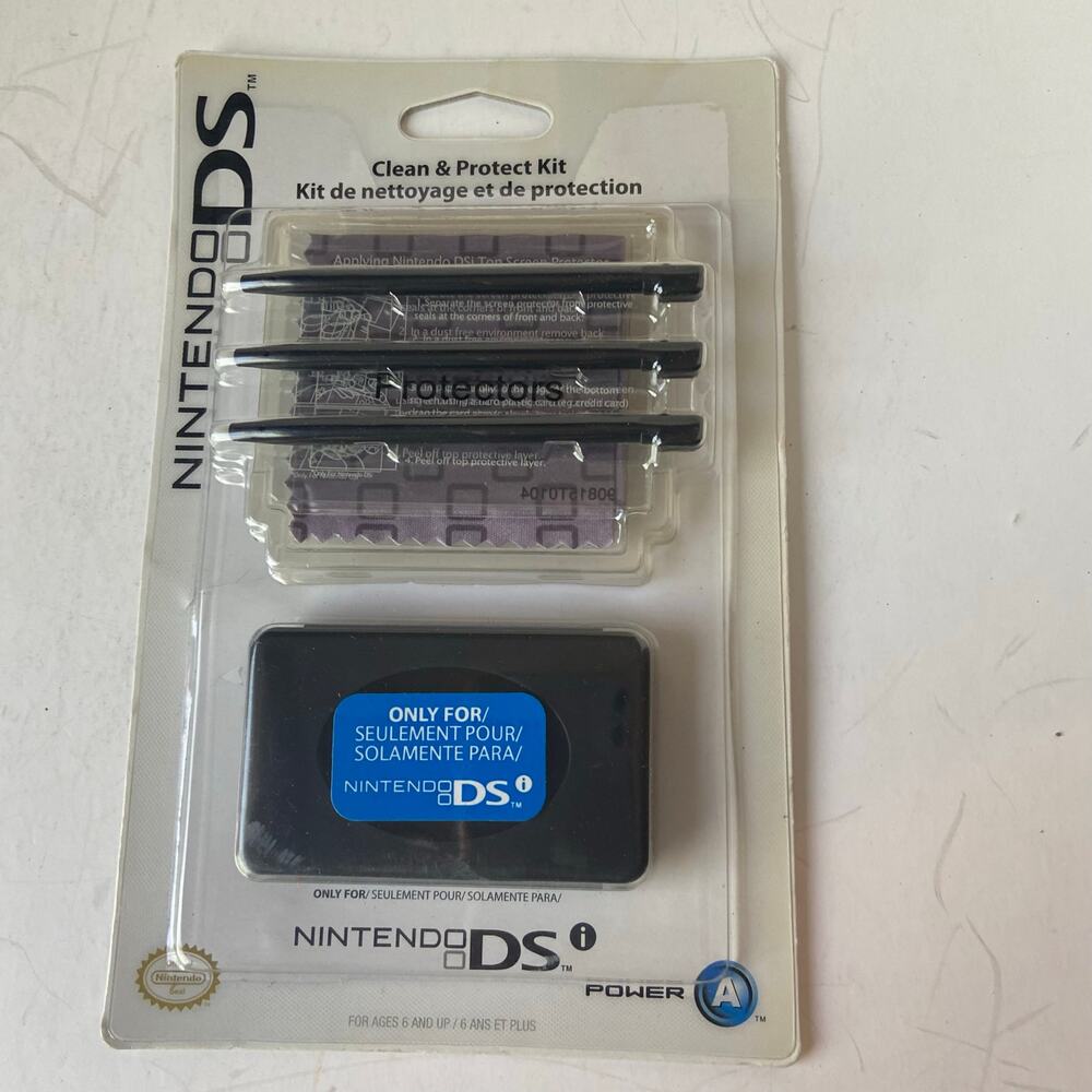 PowerA Nintendo DS Clean & Protect Kit Screen Protectors Stylus Set Sealed
